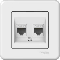 Розетка компьютерная RJ45 категории 5e UTP двойная белая LNA4400121 Schneider Electric Leona