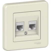 Розетка компьютерная RJ45 категории 5e UTP двойная слоновая кость LNA4400123 Schneider Electric Leona