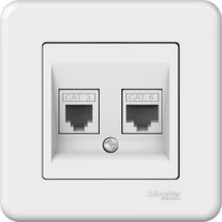 Розетка информационная RJ11+RJ45 категории 5e UTP белая LNA4900121 Schneider Electric Leona