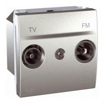 Механизм розетки TV-FM проходной 2-мод. алюминий MGU3.453.30 Schneider Electric Unica