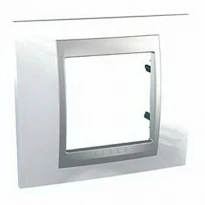 Рамка 1 пост білий/алюміній MGU66.002.092 Schneider Electric Unica Top