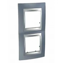 Рамка 2 пости металік/графіт вертикальна MGU66.004V.297 Schneider Electric Unica Top