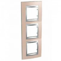 Рамка 3 пост онікс мідний/алюміній вертикальна MGU66.006V.096 Schneider Electric Unica Top