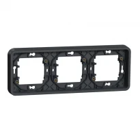 Рамка 3-постовая горизонтальная IP55 черная Mureva Styl Schneider Electric MUR34109