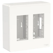 Блок Unica System+ вертикальный наружная установка 2х2 постов Unica New NU122418 белый Schneider Electric