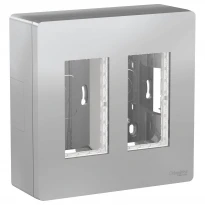Блок Unica System+ вертикальный наружная установка 2х2 постов Unica New NU122430 алюминий Schneider Electric