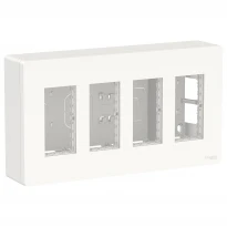 Блок Unica System+ вертикальный наружная установка 4х2 Unica New NU124418 белый Schneider Electric