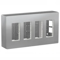 Блок Unica System+ вертикальный наружная установка 4х2 Unica New NU124430 алюминий Schneider Electric