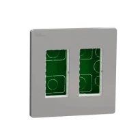 Блок Unica System+ вертикальный скрытый монтаж 2х2 постов Unica New NU172430 алюминий Schneider Electric