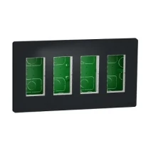 Блок Unica System+ вертикальный скрытый монтаж 4х2 постов Unica New NU174454 антрацит Schneider Electric