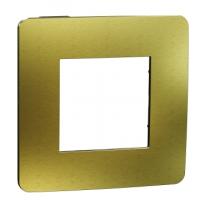 Рамка 1-постовая Unica New Studio Metal NU280262M матовое золото/антрацит Schneider Electric