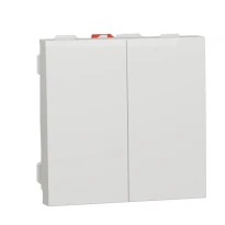 Выключатель 2-клавишный 10А 2 модуля белый NU321118 Schneider Electric Unica New