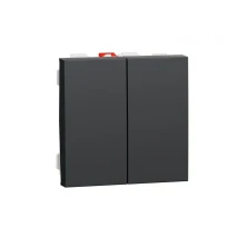 Переключатель 2-клавишный 10А 2 модуля антрацит NU321354 Schneider Electric Unica New