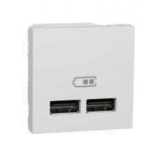 Розетка USB подвійна для заряджання 2.1А 2 модулі біла NU341818 Schneider Electric Unica New
