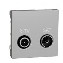 Розетка R-TV SAT одинарна 2 модулі алюмінію NU345430 Schneider Electric Unica New