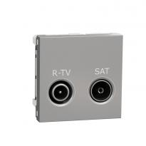 Розетка R-TV SAT кінцева 2 модулі алюмінію NU345530 Schneider Electric Unica New