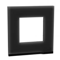 Рамка 1-постовая чёрное стекло/антрацит горизонтальная NU600286 Schneider Electric Unica New