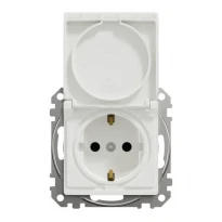 Розетка із з/к зі шторками з кришкою SDD111024 білий Sedna Design Schneider Electric
