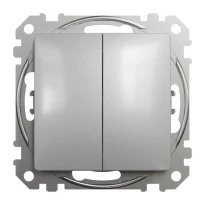 Перемикач 2 клавішний SDD113108 алюміній Sedna Design Schneider Electric
