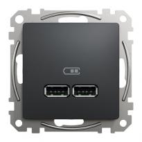 USB розетка тип A+A 2,1A SDD114401 черный Sedna Design Schneider Electric