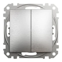 Вимикач 2 клавіш SDD170105 матовий алюміній Sedna Elements Schneider Electric