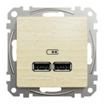 USB розетка тип A+A 2,1A SDD180401 береза Sedna Elements Schneider Electric