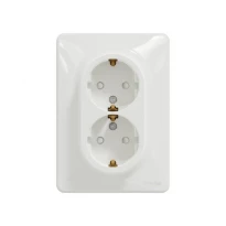 Розетка двойная с з/к со шторками SDD311221 белый Sedna Design Schneider Electric