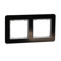 Рамка 2 постовая SDD361802 черное стекло Sedna Elements Schneider Electric