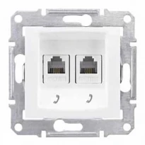 Механизм розетки телефонной RJ11 двойной белый SDN4201121 Schneider Electric Sedna