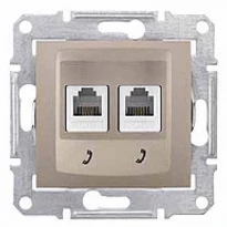 Механизм розетки телефонной RJ11 двойной титан SDN4201168 Schneider Electric Sedna