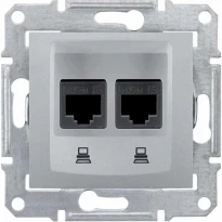 Механізм розетки комп'ютерної RJ45 категорії 6 UTP алюміній SDN4800160 Schneider Electric Sedna