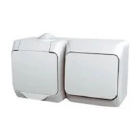 Блок выключатель+розетка (2К+З) 16A 250V белый IP44 Cedar Plus WDE000500 Schneider Electric