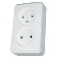 Двойная розетка без заземления 16A 220V белая WDE001040 Prima Schneider Electric