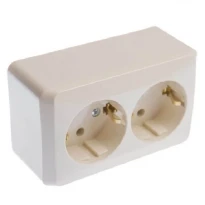 Двойная розетка с зазелением 16A 220V слоновая кость WDE001148 Prima Schneider Electric