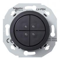 Кнопковий вимикач 4-полюсний 400mA чорний WDE011272 Renova Schneider Electric