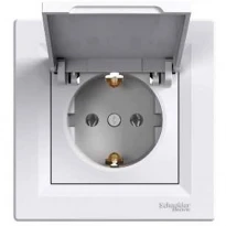 Розетка (2К+З) 16A с крышкой белая EPH3100121 Schneider Electric Asfora