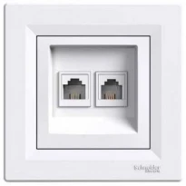 Розетка компьютерная RJ45 категории 5e UTP двойная белая EPH4400121 Schneider Electric Asfora