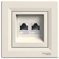 Розетка компьютерная RJ45 категории 5e UTP двойная слоновая кость EPH4400123 Schneider Electric Asfora