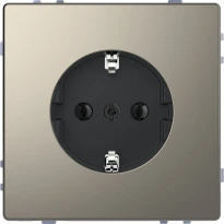 Розетка силова 2К+З 16А 250V безгвинт. нікель метал Schneider Electric Merten D-Life MTN2301-6050