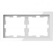 Рамка 2 постовая белый кристалл стекло Schneider Electric Merten D-Life MTN4020-6520