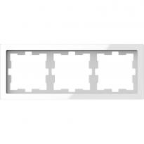 Рамка 3 постова білий кристал скло Schneider Electric Merten D-Life MTN4030-6520