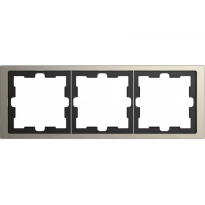 Рамка 3 постовая никель металл Schneider Electric Merten D-Life MTN4030-6550