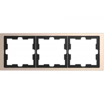 Рамка 3 постовая шампань металл Schneider Electric Merten D-Life MTN4030-6551