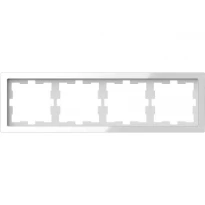 Рамка 4 постовая белый кристалл стекло Schneider Electric Merten D-Life MTN4040-6520