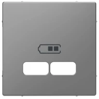 Центральна плата механізму зарядного пристрою USB нержавіюча сталь пластик Schneider Electric Merten D-Life MTN4367-6036