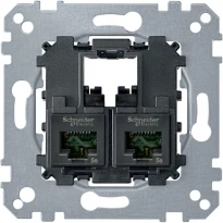 Розетка компьютерная RJ45 двойная кат.5e UTP неэкр Schneider Electric Merten D-Life MTN4575-0002
