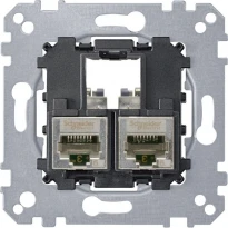 Розетка компьютерная RJ45 двойная кат.6 STP экр Schneider Electric Merten D-Life MTN4576-0022