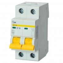 Автоматичний вимикач ВА47-29 2 полюси 16А 4,5kA тип D MVA20-2-016-D-U УЕК
