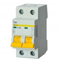 Автоматичний вимикач ВА47-29 2 полюси 20А 4,5kA тип C MVA20-2-020-C-U УЕК