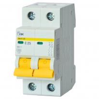 Автоматичний вимикач ВА47-29 2 полюси 25А 4,5kA тип C MVA20-2-025-C-U УЕК